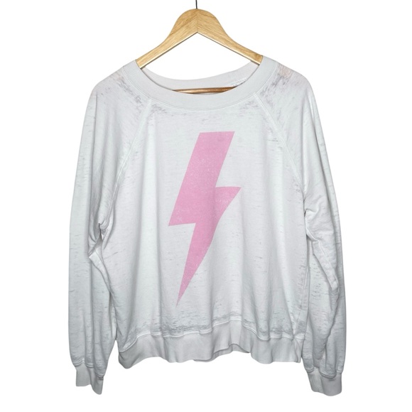 Recycled Karma AC/DC Pink Bolt Rock Out Sweatshirt - Picture 5 of 13